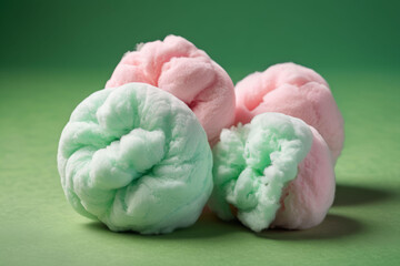 Soft Cotton Candy Texture on Green