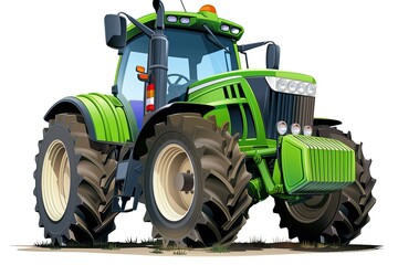 An illustration of a tractor on white background. 