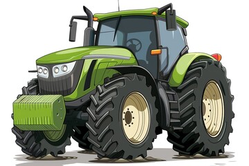 An illustration of a tractor on white background. 