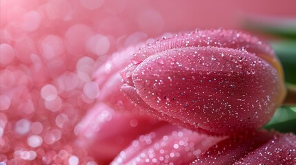 Close Up of Pink Flower With Water Droplets