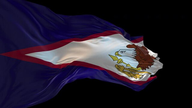 3d animation of the national flag of American Samoa waving in the wind.