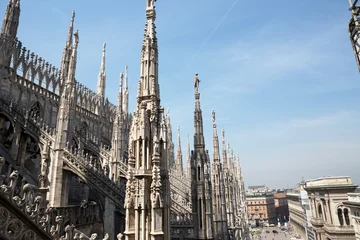 Wandcirkels tuinposter Italy Milan Milan Cathedral view on a cloudy spring day © Iurii
