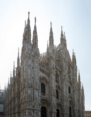 Fototapeta premium Italy Milan Milan Cathedral view on a cloudy spring day