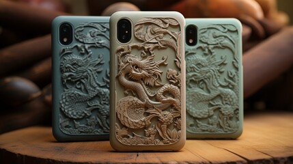 Iphone Cases on Wooden Table