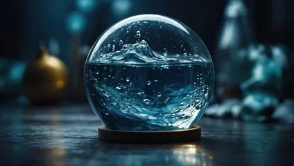 Selbstklebende Fototapeten water ocean in glass bulb © RIDA BATOOL