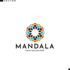Abstract flower logo. Vintage style