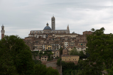 Fototapeta na wymiar Italy Siena city view on a cloudy day