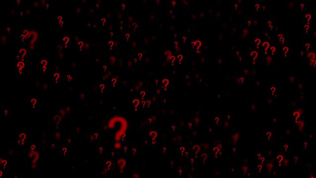 question mark sign flaying background. Question Mark Background. Flying Through Glowing red Color Question Mark.