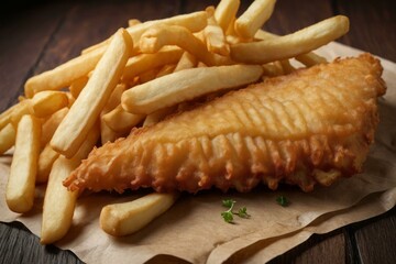 Fried Fish Filet with Golden Fries