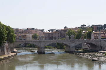 Italy Rome Sant'Angelo bridge on a sunny day
