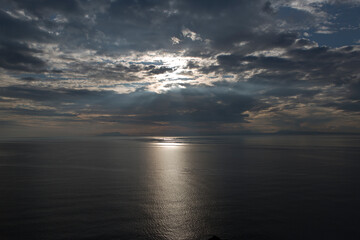 Italy Amalfi coast at the end of a sunny autumn day
