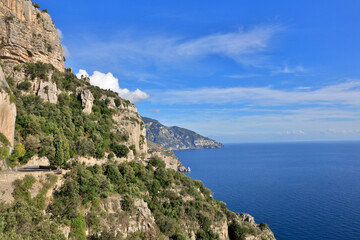 Fototapeta na wymiar Italy Amalfi Coast landscape on a sunny autumn day