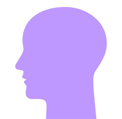 Human head silhouette in profile