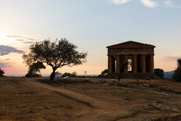 Italy Sicily Agrigento city view on a cloudy autumn day