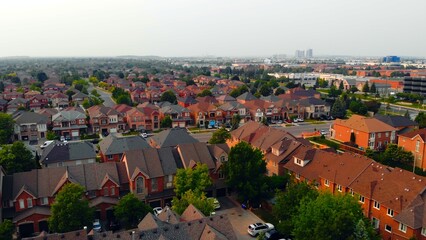 Aerial video for real estate agency: American suburb, showcasing property for sale. Ideal for real...