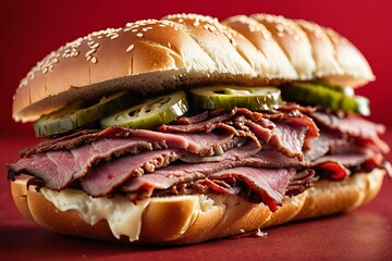 Pastrami Sandwich with Pickles