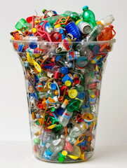 Naklejka premium Innovative recycling methods in action turning trash into treasure