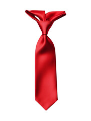 Red necktie isolated on transparent background.