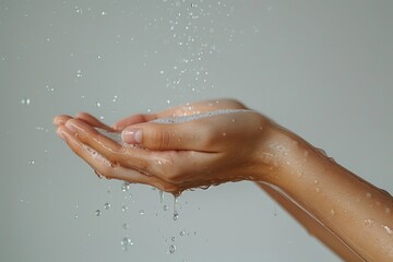 hand washing with water