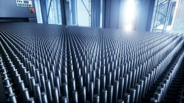 bolt factory process. Production line. realistic 4k animation.