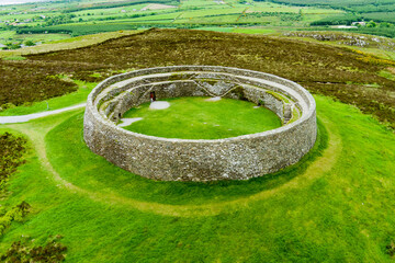 Grianan of Aileach, ancient drystone ring fort, located on top of Greenan Mountain in Inishowen,...