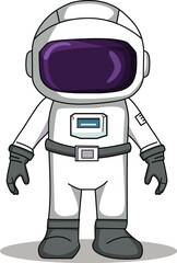 Fototapeta premium Astronaut cartoon character standing on a white background