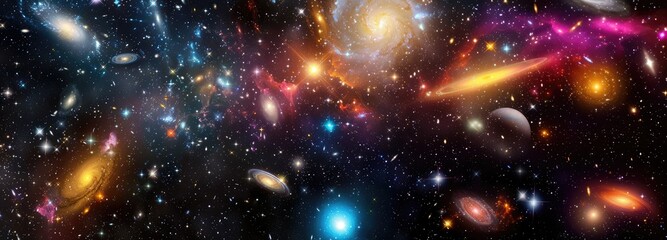 Fototapeta premium view of space, stars, galaxies, nebulae, cosmic background