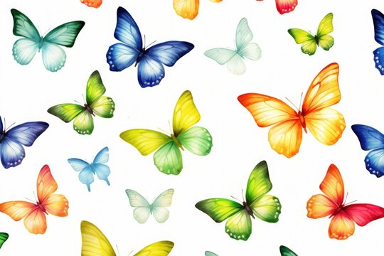 Pattern of colored butterflies