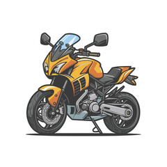 Big isolated colorful motorcycle vector	