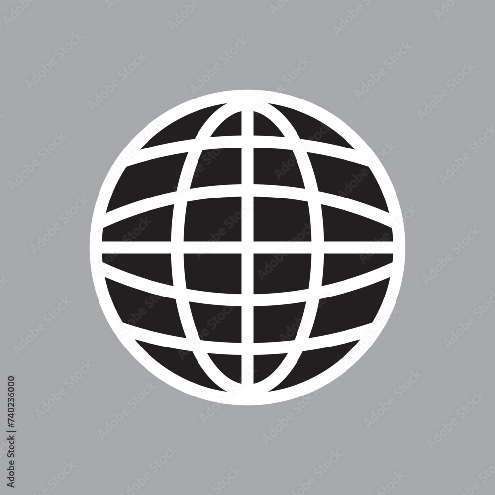 Poster global communication sphere icon. internet connectivity web and technology theme. isolated design. v