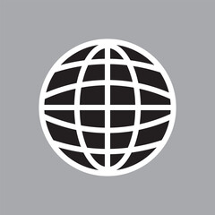 Global communication sphere icon. Internet connectivity web and technology theme. Isolated design. Vector illustration. Black global icon