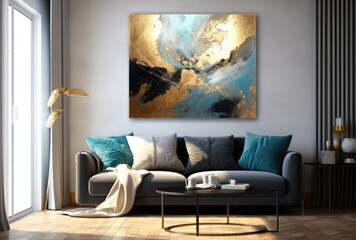 silver gold teal abstract painting abstract painting