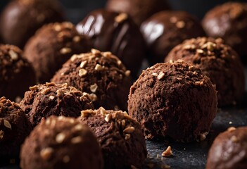 Chocolate pralines sweets round chocolate truffle desserts
