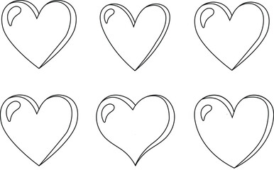 Set Of Colorful Hearts, love symbol, heart shapes, heart illustration