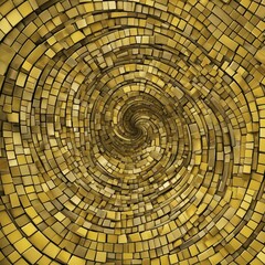 abstract background with circles _A yellow tiles mosaic spiral background with a detailed and elegant texture and a variety of sizes 