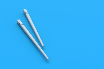 Scattered wooden chopsticks. Asian culture. Bamboo sticks. Oriental tableware. 3d render