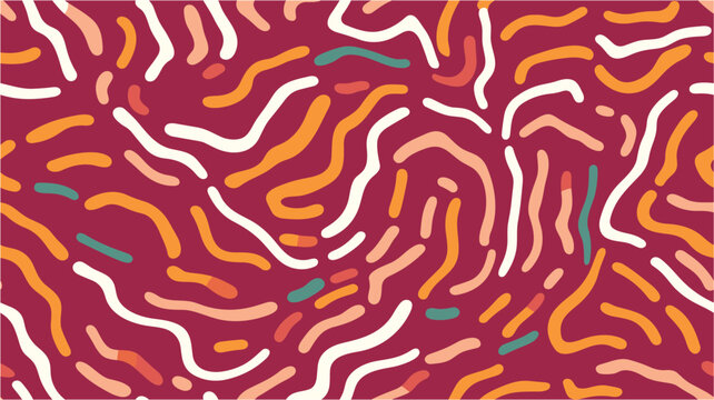 Abstract seamless pattern with doodle paint shapes. Abstract Illustration Seamless Pattern. Seamless abstract pattern with worms. Trendy Squiggles Abstract Vector Seamless Pattern.