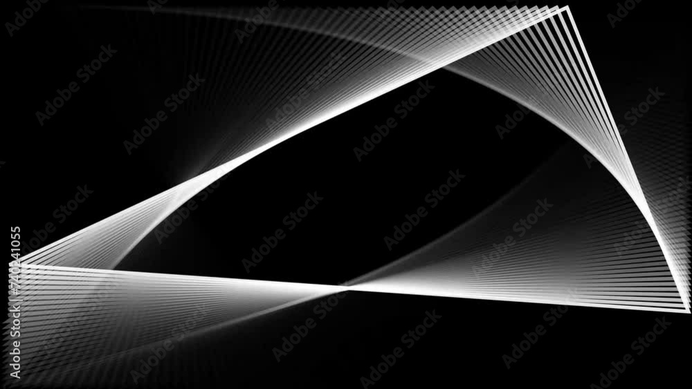 Aufkleber background for motion design in the form of moving triangles of white lines. good for minimalist tex