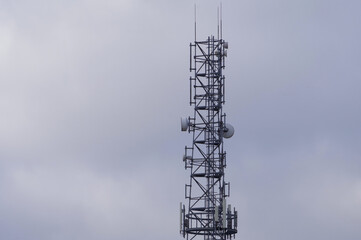 GSM base station, 5G mast close up.