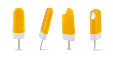 Mango sticky ice cream on a white isolated background