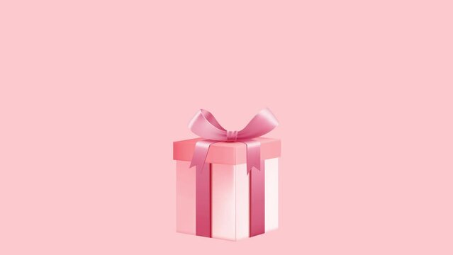 Pink gift box with pink ribbon.. Holidays and gifts concept.