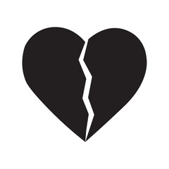 Broken heart Simple vector modern icon design illustration.