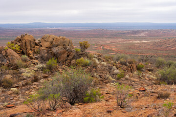 Rugged outback scenery surrounding the Living Desert State park in NSW, Australia