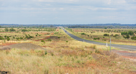 The Barrier Highway, the main highway through the outback of New South Wales, Australia