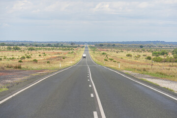 The Barrier Highway, the main highway through the outback of New South Wales, Australia