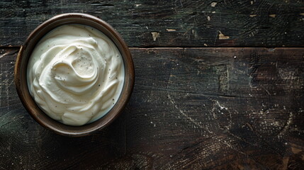 Homemade Yogurt Simplicity - Pure and Fresh Dairy in Earthenware Dish.