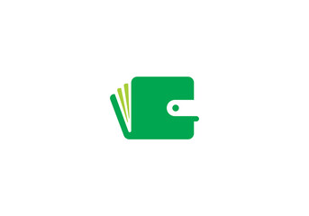 wallet logo design. credit card, money, payment symbol icon template