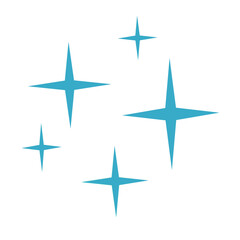 Set of blue stars isolated