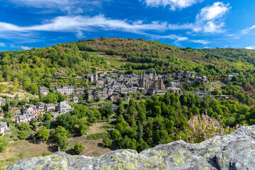 UNESCO village of  Conques-en-Rouergue in Aveyron department, France