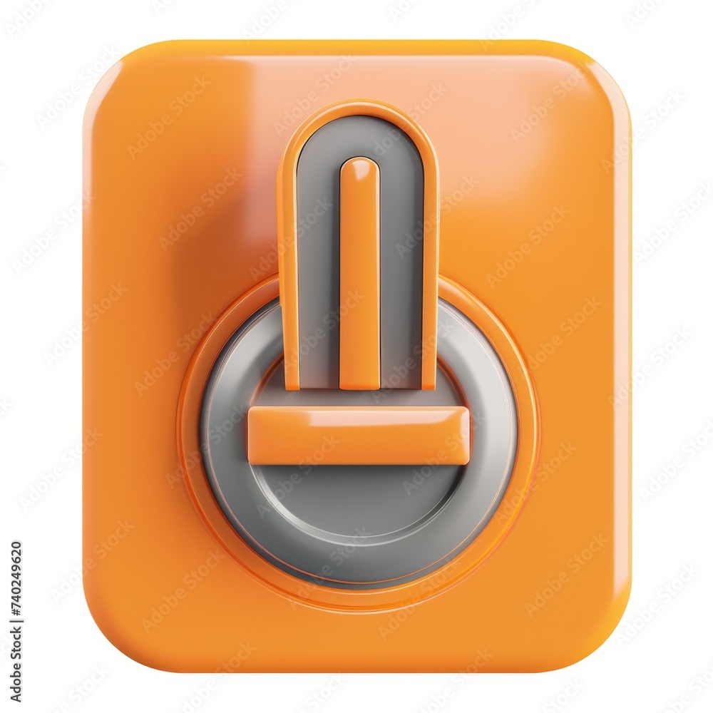 Aufkleber orange-gray power toggle button in 3d style. ai generative.